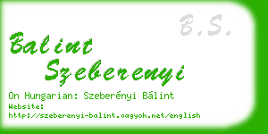 balint szeberenyi business card